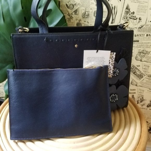 Kate Spade Made in Italy Madison Navy Bag NWT - Picture 2 of 10
